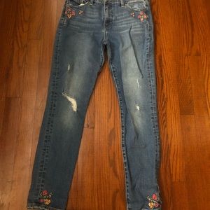 Lucky brand embroidered jeans